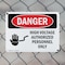 Signmission High Voltage Authorized Personnel Only Danger Sign, Plastic, 10in W x 7in L, 2PK OS-2PACK-DS-P-710-L-1340 - alternate 4
